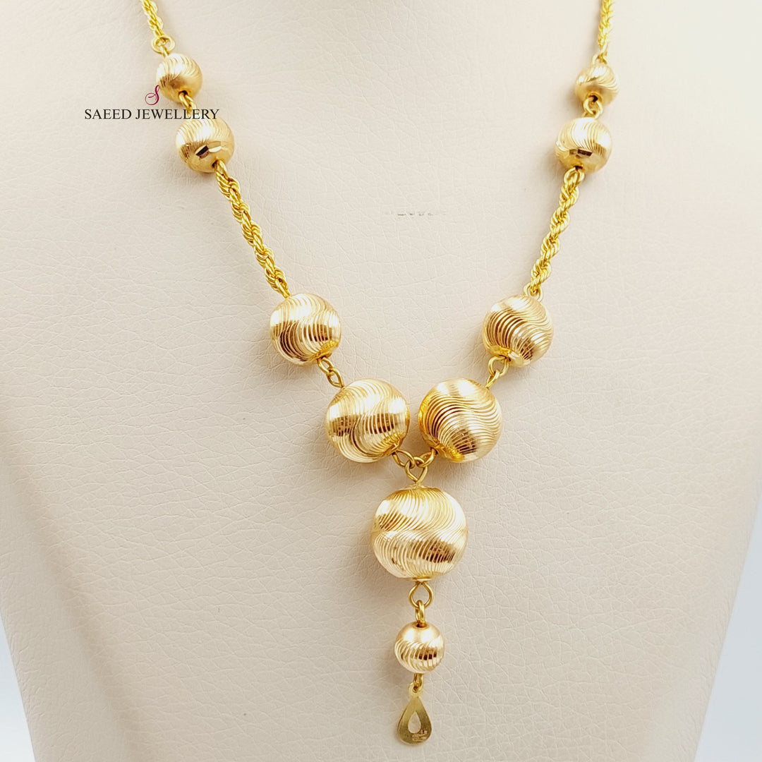 21K Gold Balls Necklace by Saeed Jewelry - Image 4