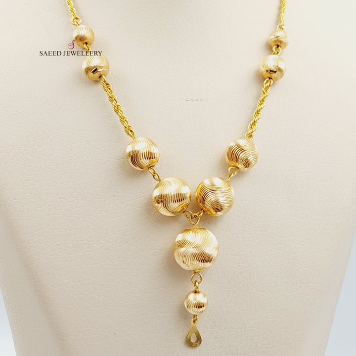 21K Gold Balls Necklace by Saeed Jewelry - Image 4