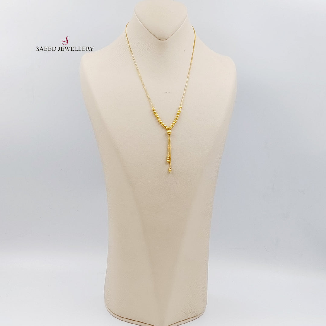 21K Gold Balls Necklace by Saeed Jewelry - Image 3