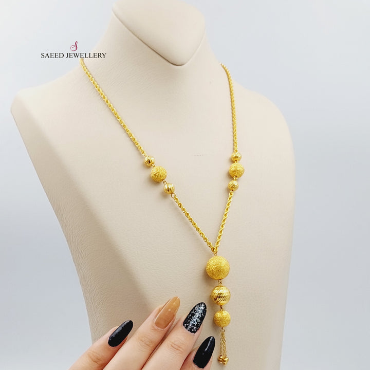 21K Gold Balls Necklace by Saeed Jewelry - Image 2