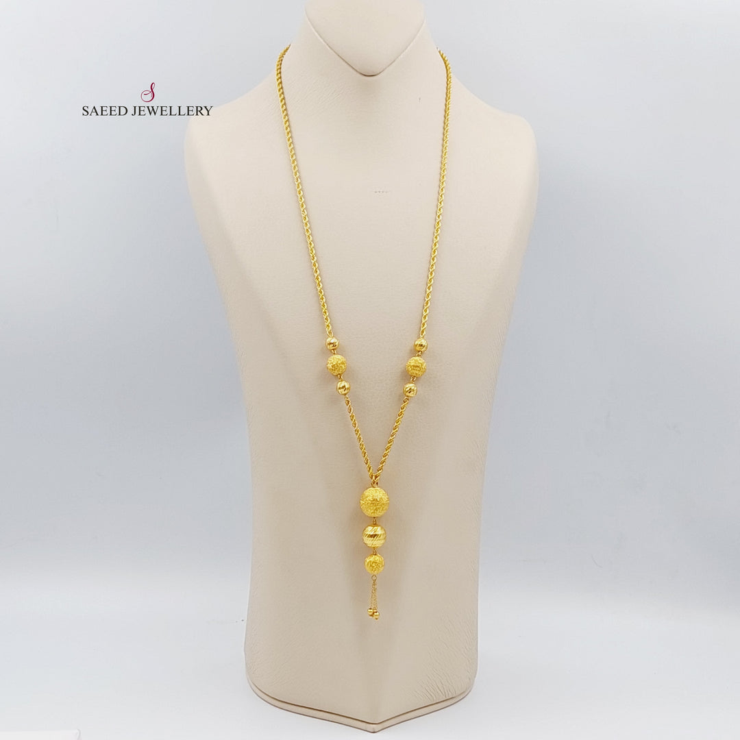 21K Gold Balls Necklace by Saeed Jewelry - Image 3