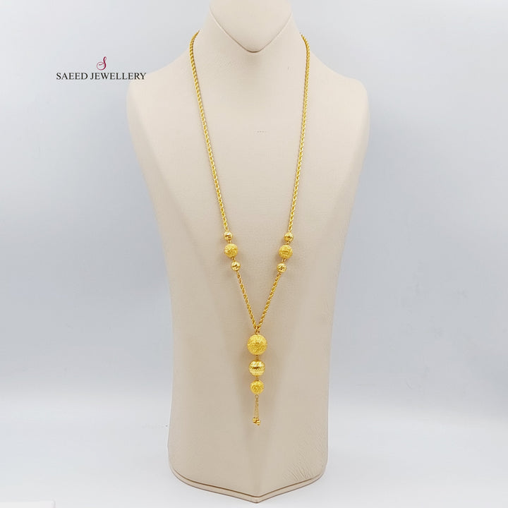 21K Gold Balls Necklace by Saeed Jewelry - Image 3