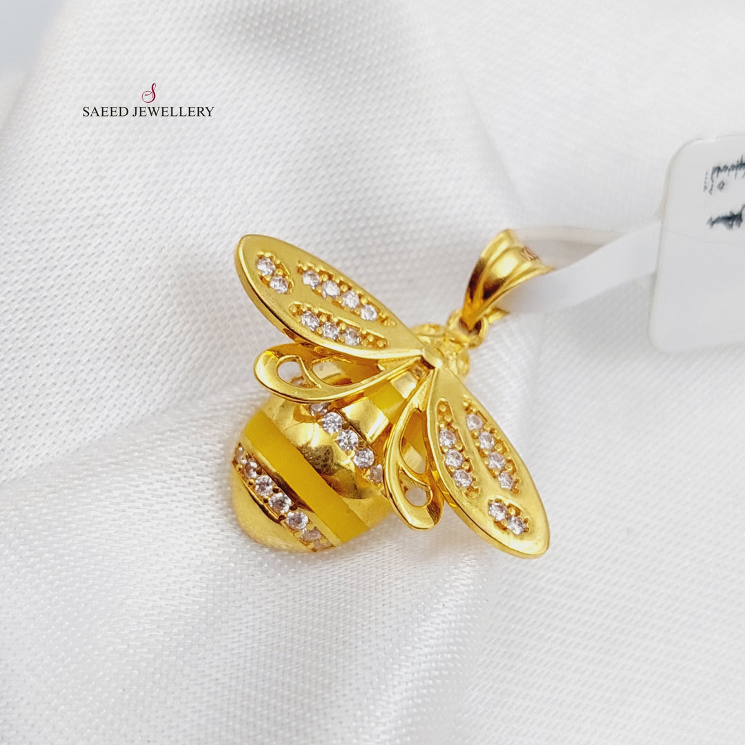 21K Gold Bee Pendant by Saeed Jewelry - Image 2