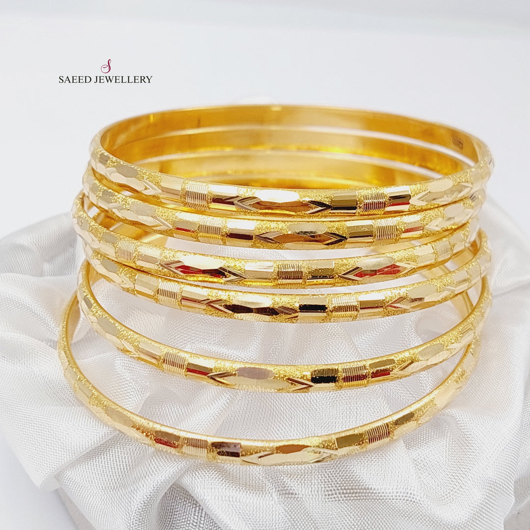 21K Gold Beehive Bangle by Saeed Jewelry - Image 5