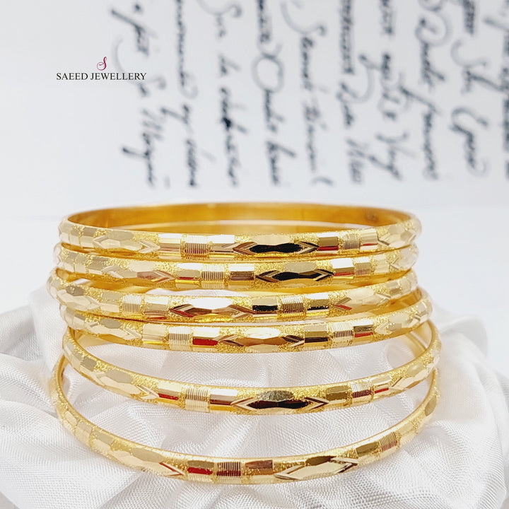 21K Gold Beehive Bangle by Saeed Jewelry - Image 1