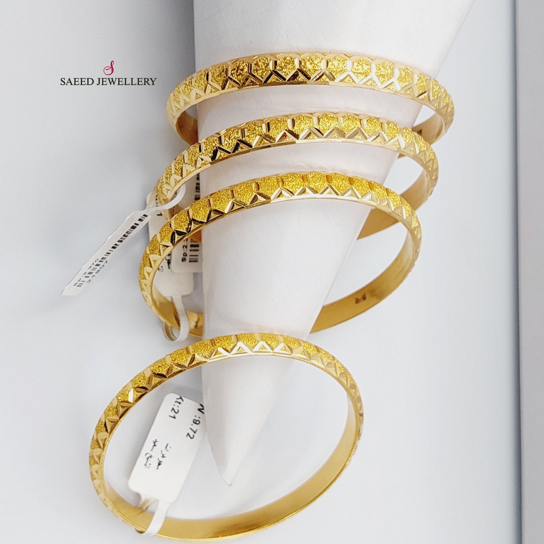 21K Gold Beehive Bangle by Saeed Jewelry - Image 2