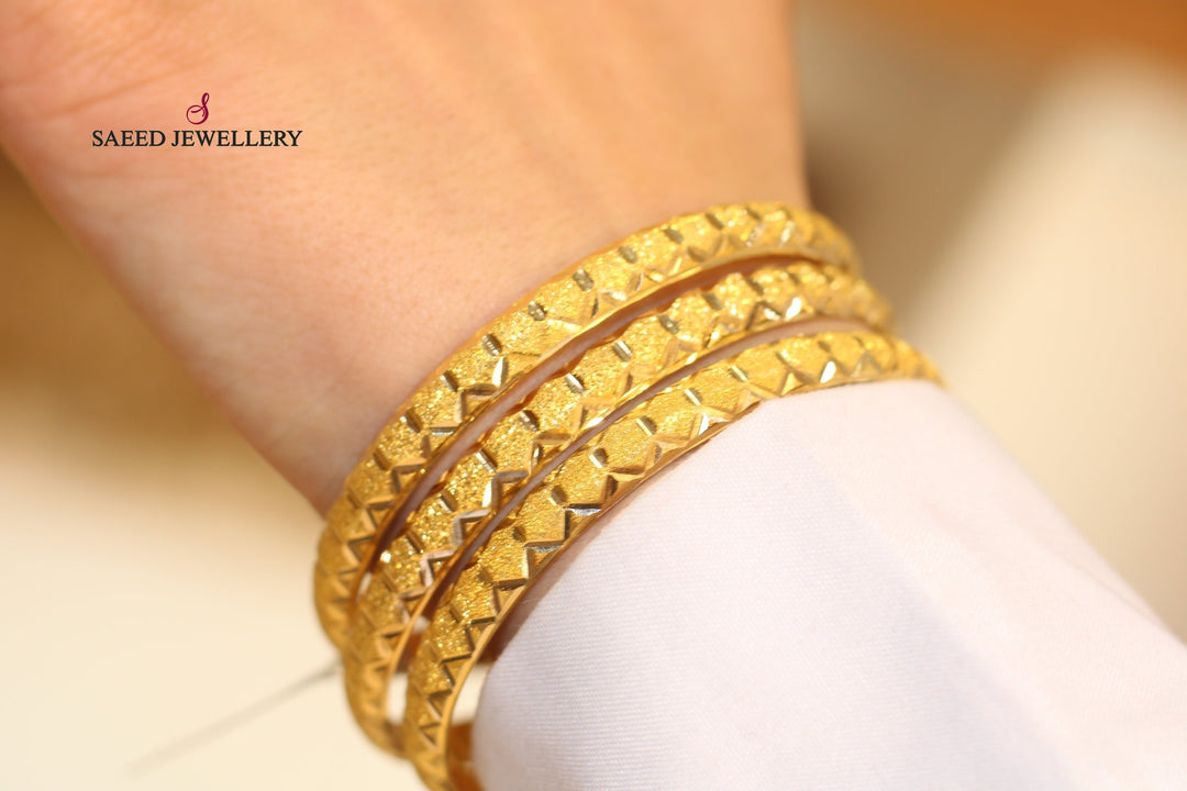 21K Gold Beehive Bangle by Saeed Jewelry - Image 9