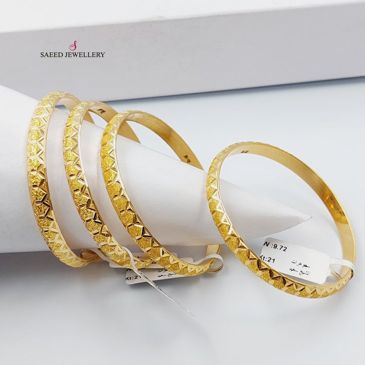 21K Gold Beehive Bangle by Saeed Jewelry - Image 1