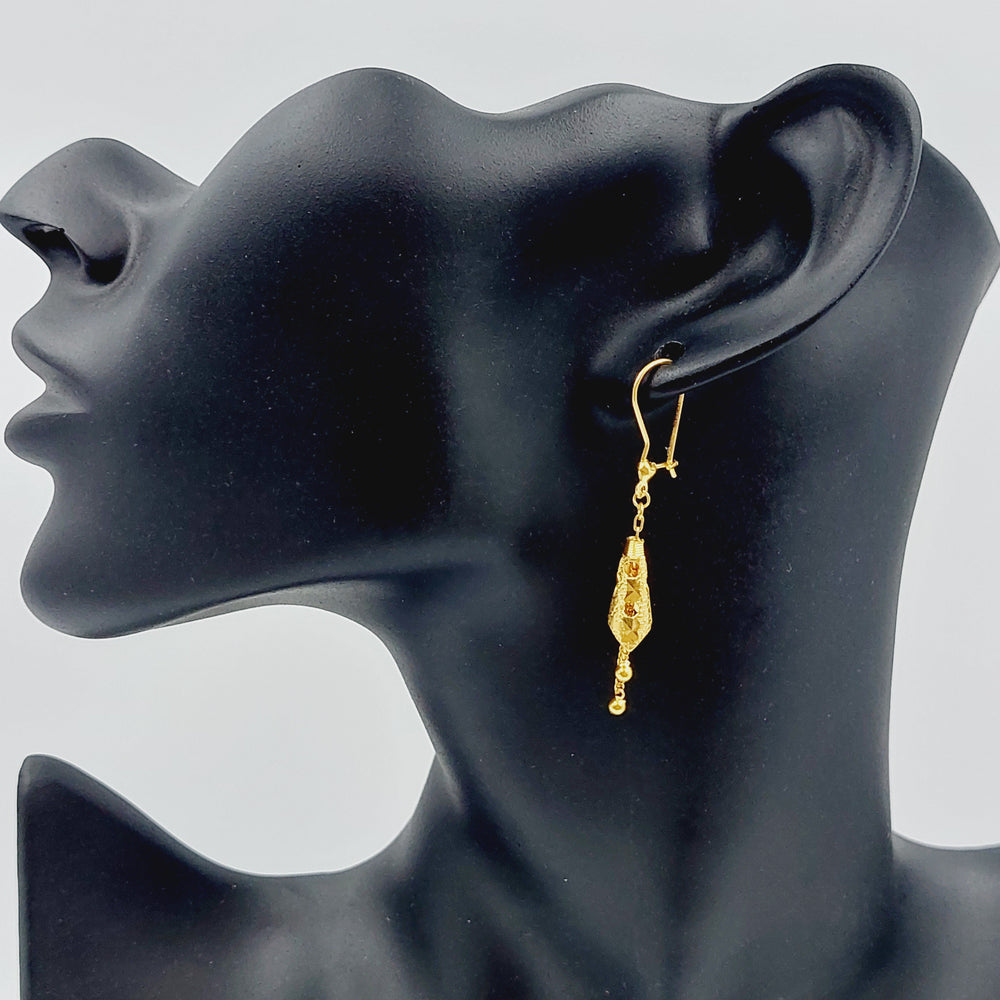 21K Gold Bell Earrings by Saeed Jewelry - Image 2