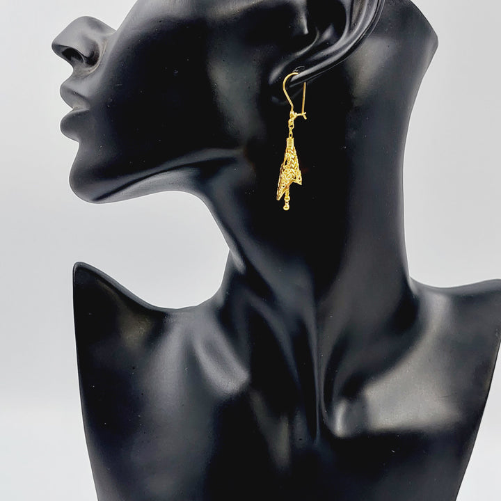 21K Gold Bell Earrings by Saeed Jewelry - Image 2