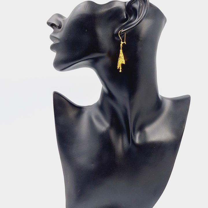 21K Bell Earrings Made of 21K Yellow Gold by Saeed Jewelry-26045