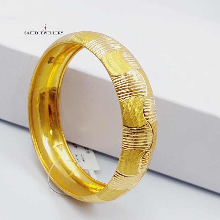 21K Gold Bold Bangle by Saeed Jewelry - Image 4