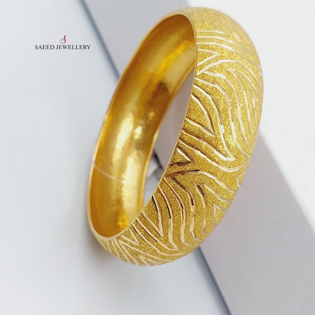 21K Gold Bold Bangle by Saeed Jewelry - Image 4