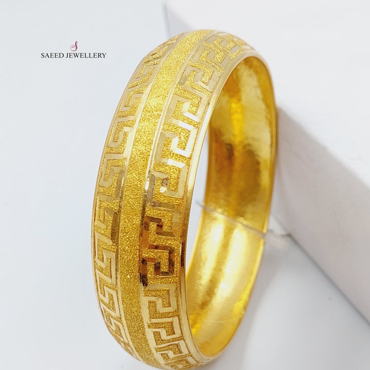 21K Gold Bold Bangle by Saeed Jewelry - Image 5