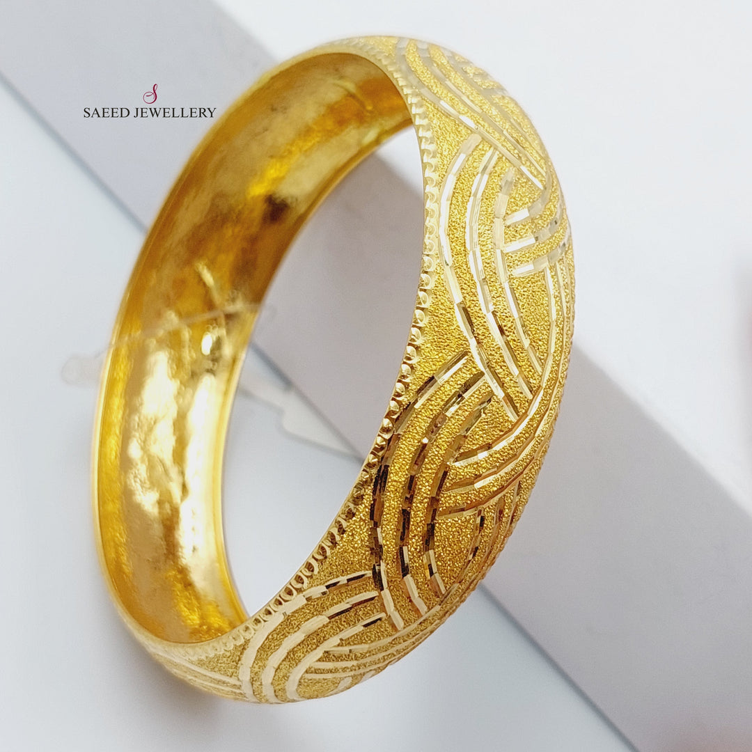 21K Gold Bold Bangle by Saeed Jewelry - Image 3