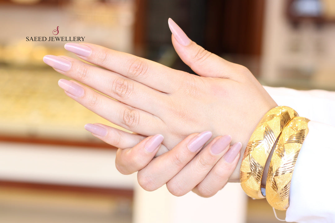 21K Gold Bold Bangle by Saeed Jewelry - Image 2