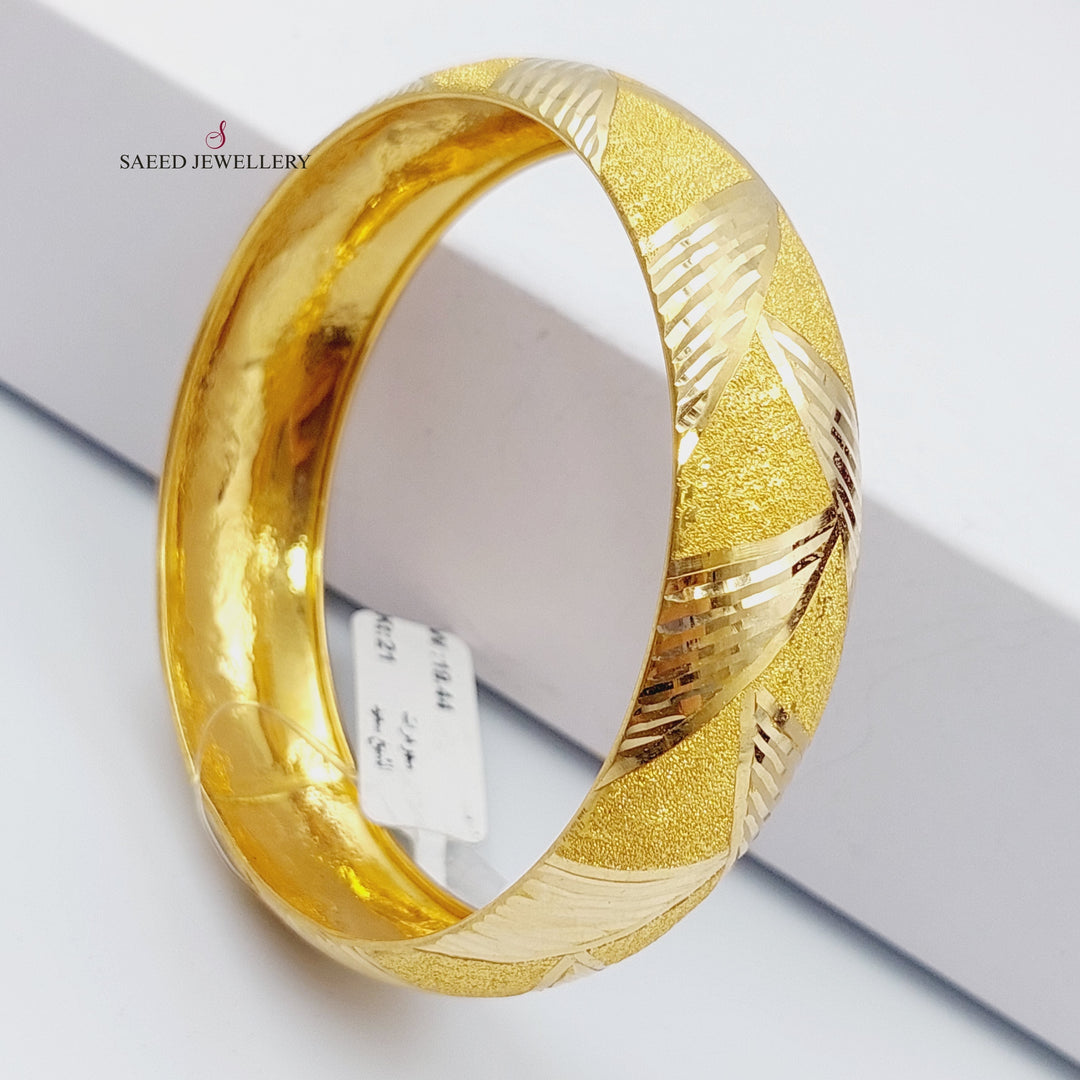 21K Gold Bold Bangle by Saeed Jewelry - Image 3