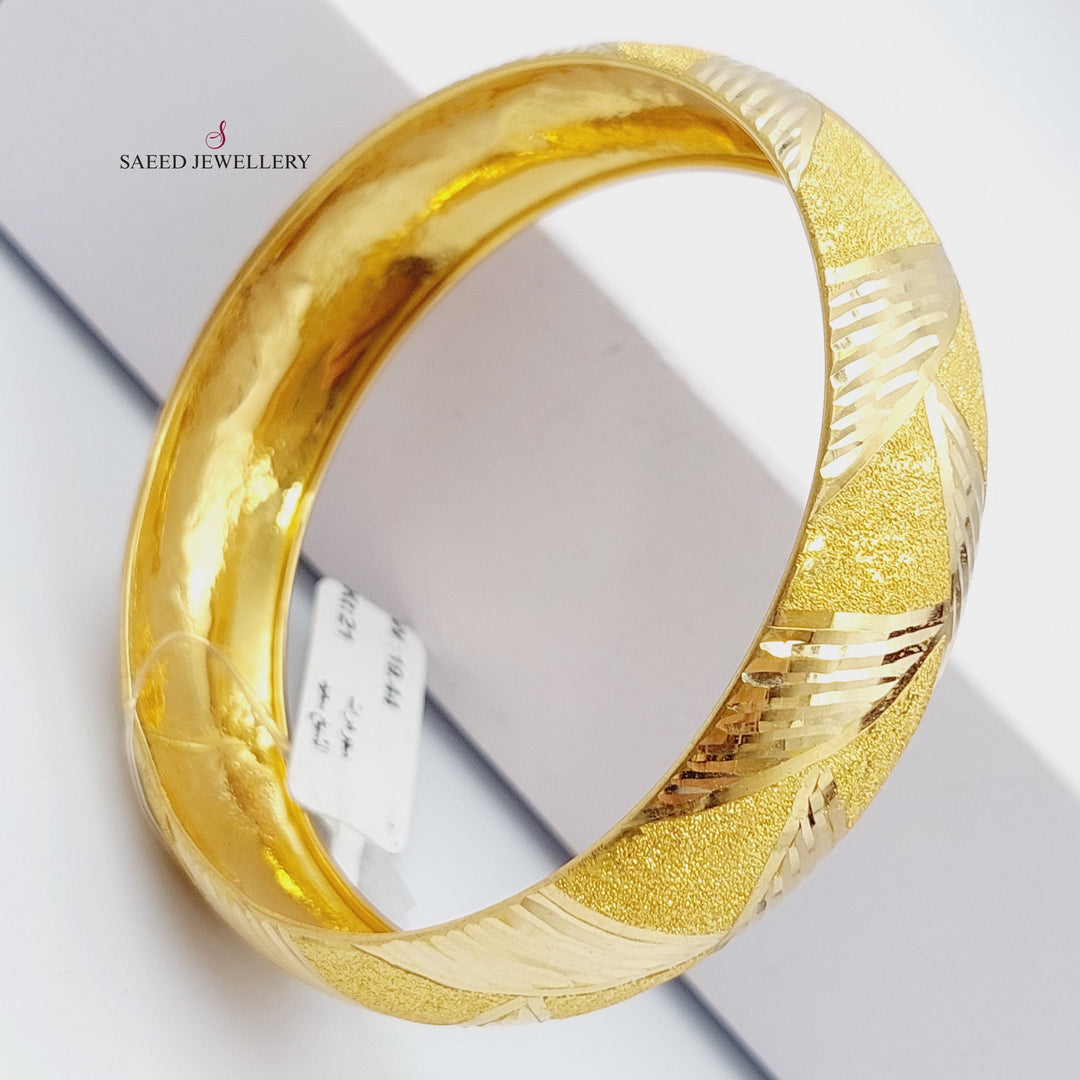 21K Gold Bold Bangle by Saeed Jewelry - Image 4