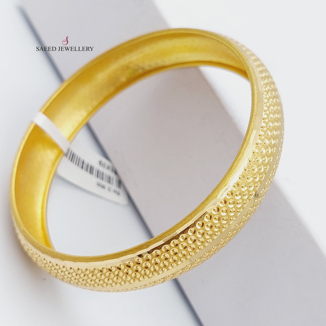 21K Gold Bold Bangle by Saeed Jewelry - Image 5