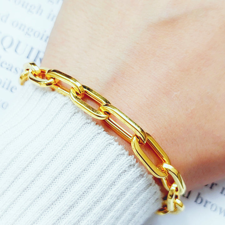 21K Gold Bold Bracelet by Saeed Jewelry - Image 4