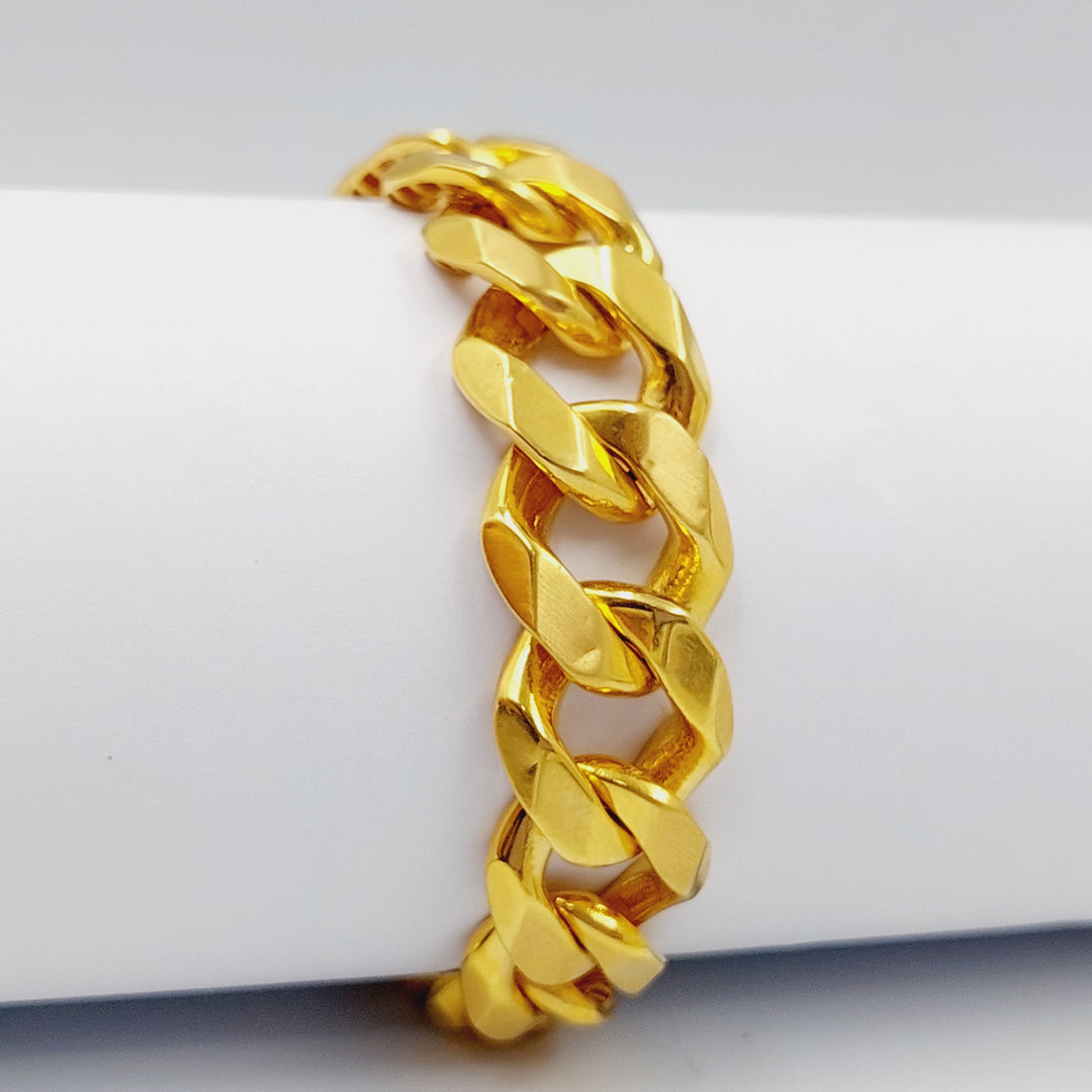 21K Gold Bold Bracelet by Saeed Jewelry - Image 3