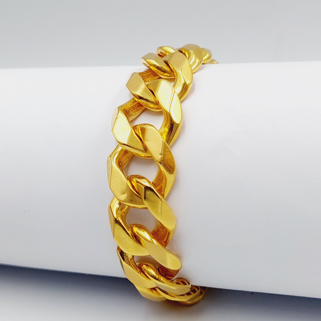 21K Gold Bold Bracelet by Saeed Jewelry - Image 4