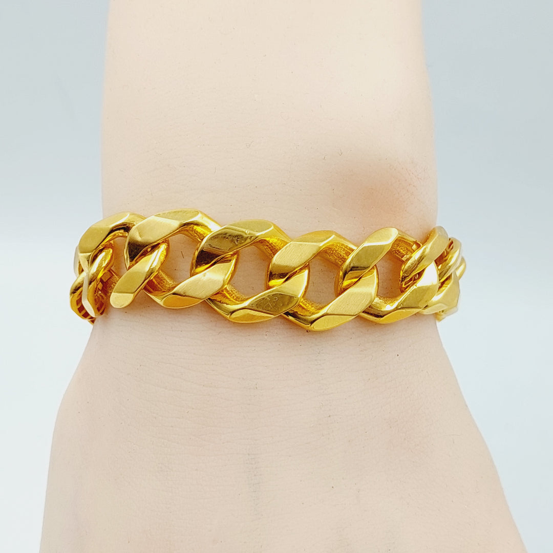 21K Gold Bold Bracelet by Saeed Jewelry - Image 5