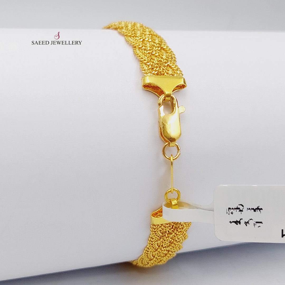 21K Gold Bold Bracelet by Saeed Jewelry - Image 7