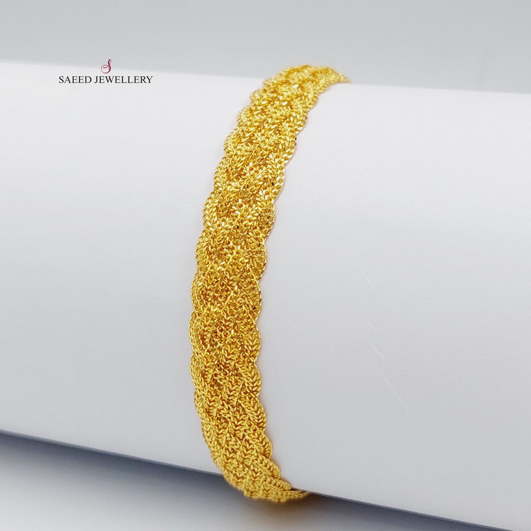 21K Gold Bold Bracelet by Saeed Jewelry - Image 5