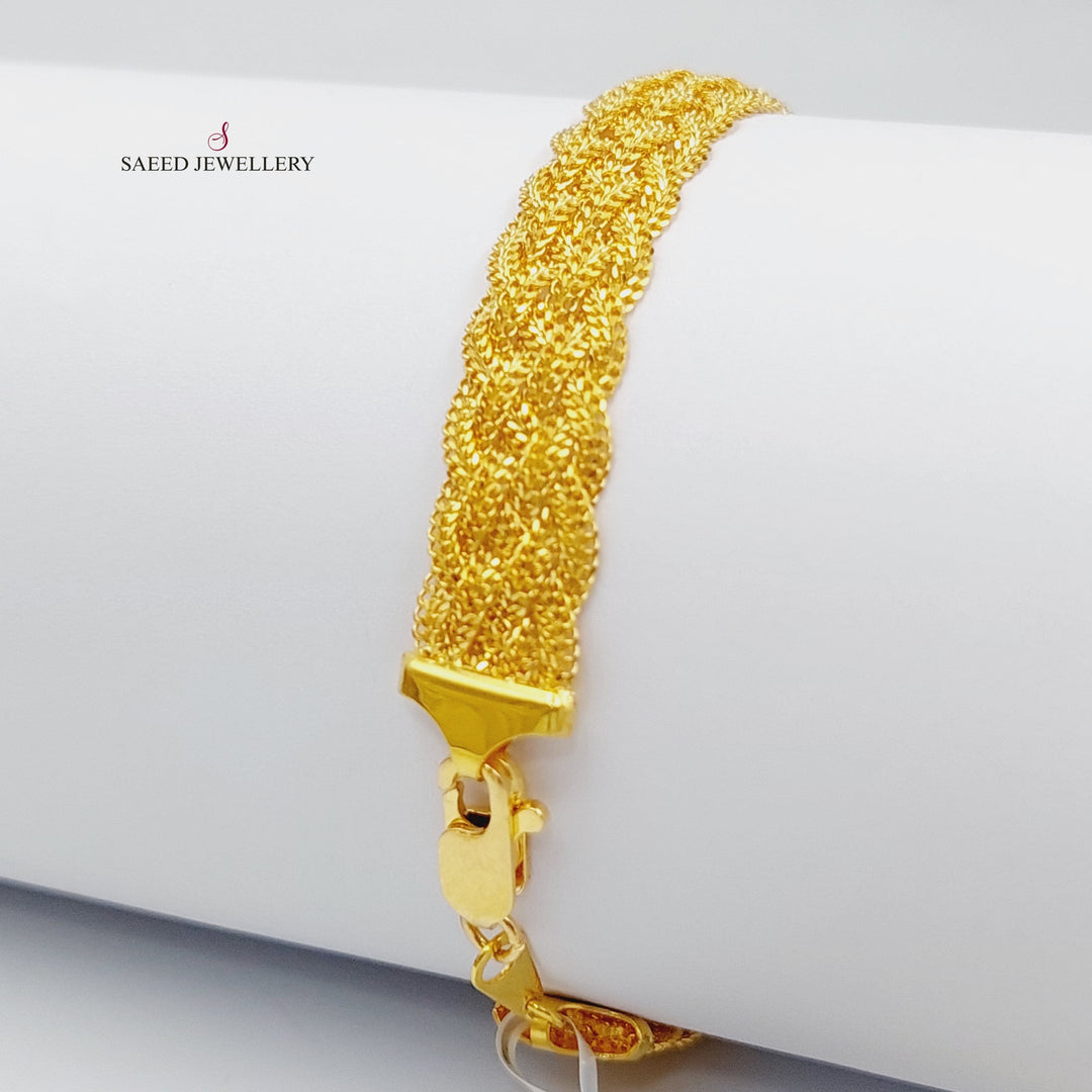 21K Gold Bold Bracelet by Saeed Jewelry - Image 6