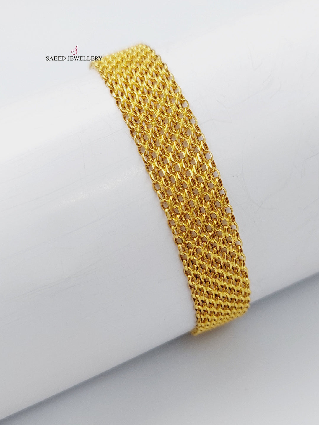 21K Gold Bold Bracelet by Saeed Jewelry - Image 4