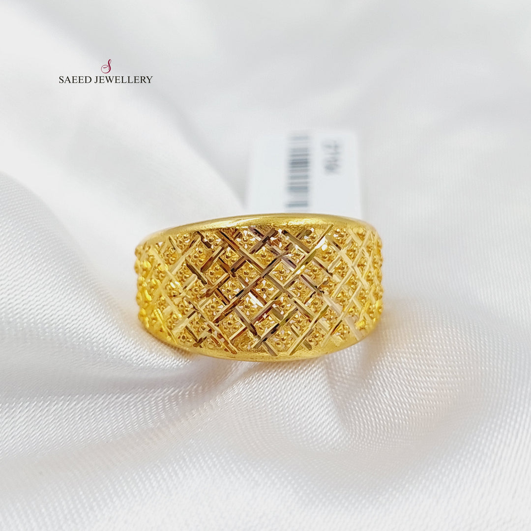 21K Gold Bold Fancy Ring by Saeed Jewelry - Image 3