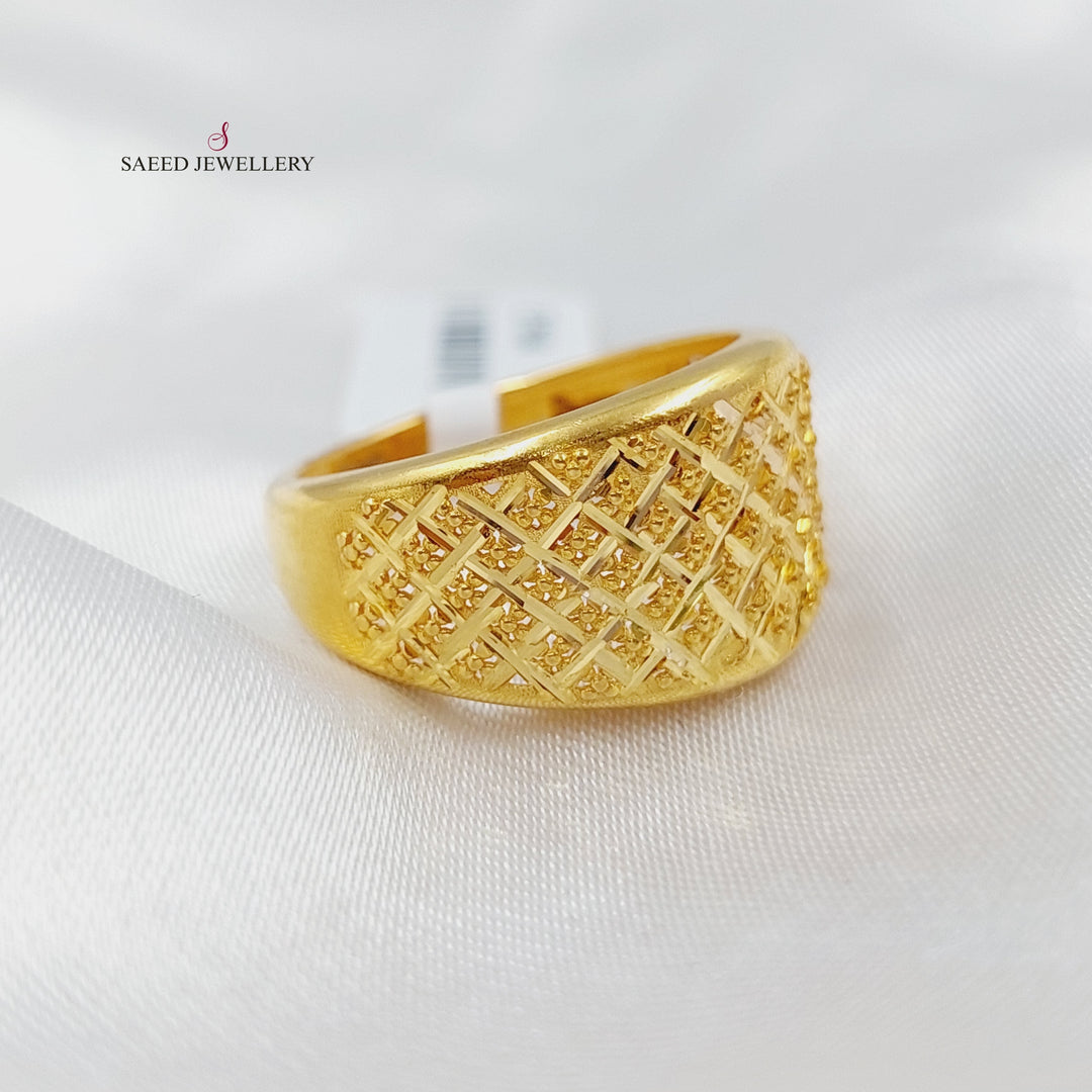 21K Gold Bold Fancy Ring by Saeed Jewelry - Image 9