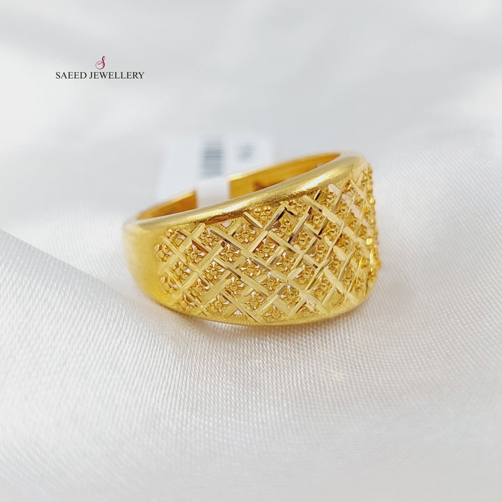 21K Gold Bold Fancy Ring by Saeed Jewelry - Image 11