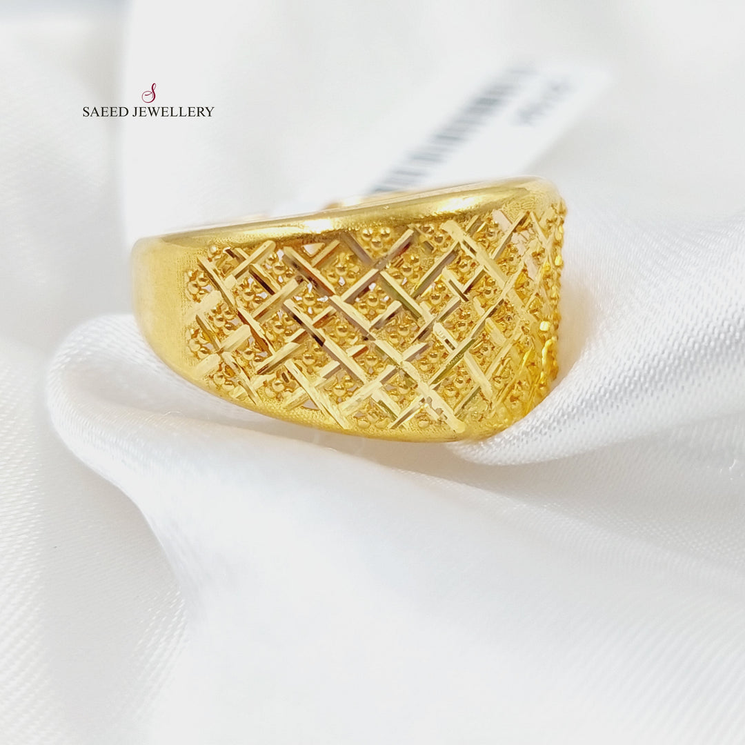 21K Gold Bold Fancy Ring by Saeed Jewelry - Image 1