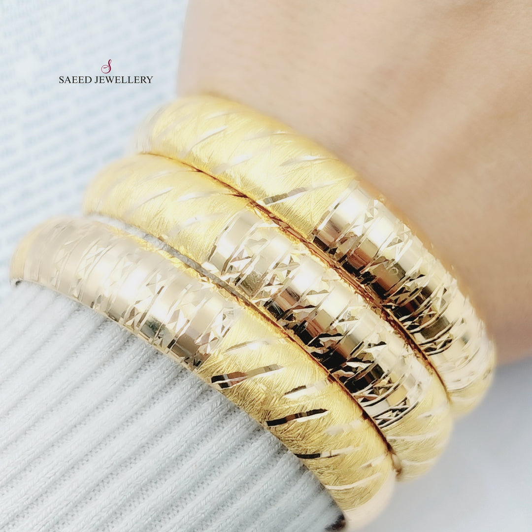 21K Gold Bold Kontor Bangle by Saeed Jewelry - Image 2