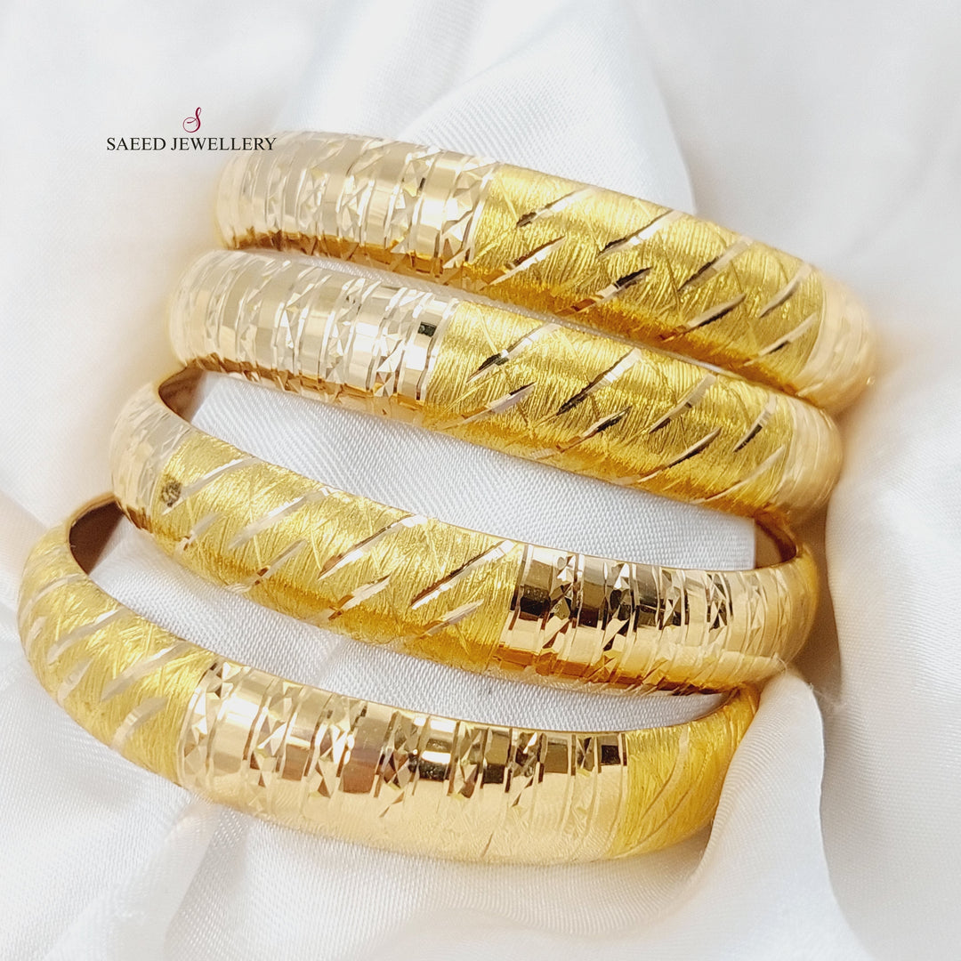 21K Gold Bold Kontor Bangle by Saeed Jewelry - Image 3