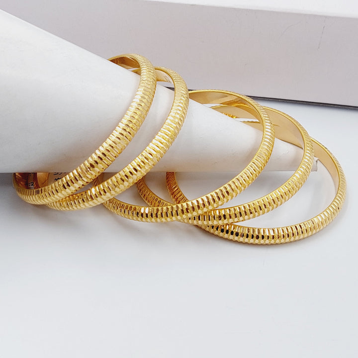 21K Gold Bold Laser Bangle by Saeed Jewelry - Image 3