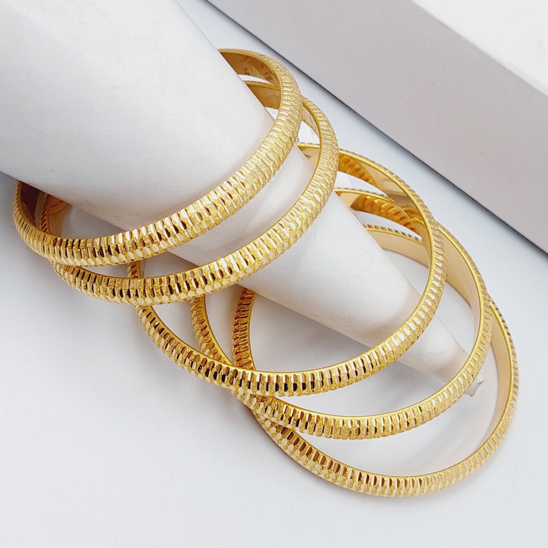 21K Gold Bold Laser Bangle by Saeed Jewelry - Image 6