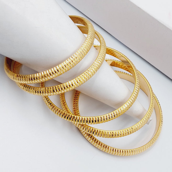 21K Gold Bold Laser Bangle by Saeed Jewelry - Image 6