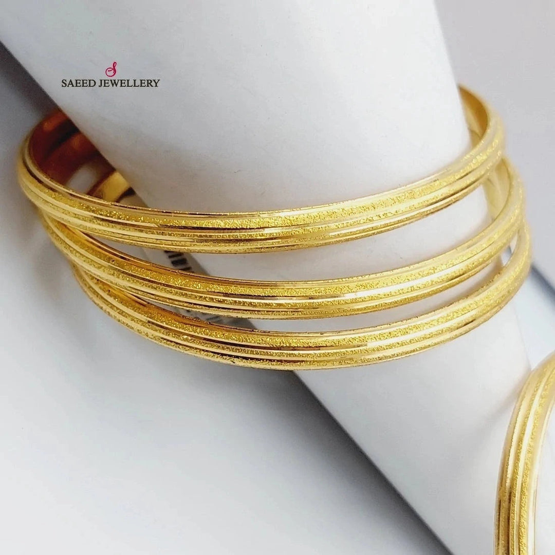 21K Bold Laser Bangle Made of 21K Yellow Gold by Saeed Jewelry-25557