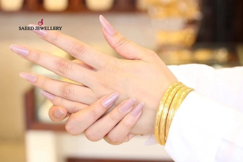21K Bold Laser Bangle Made of 21K Yellow Gold by Saeed Jewelry-25557