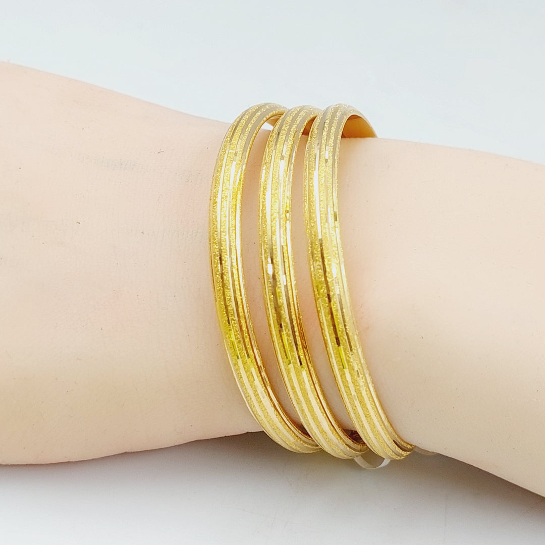 21K Bold Laser Bangle Made of 21K Yellow Gold by Saeed Jewelry-25557