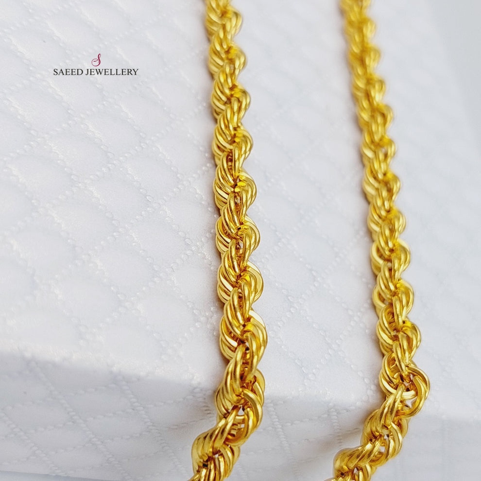 21K Gold Bold Rope Chain by Saeed Jewelry - Image 2