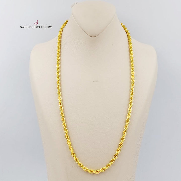 21K Bold Rope Chain Made of 21K Yellow Gold by Saeed Jewelry-26673