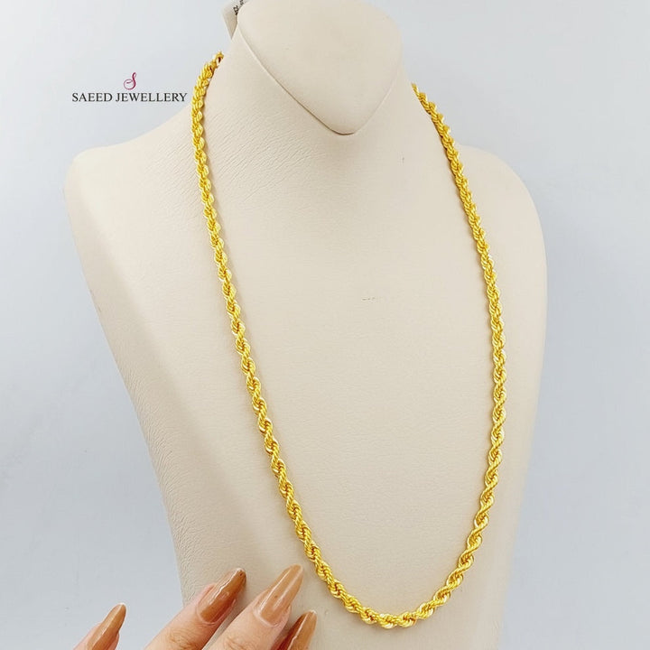 21K Bold Rope Chain Made of 21K Yellow Gold by Saeed Jewelry-26673