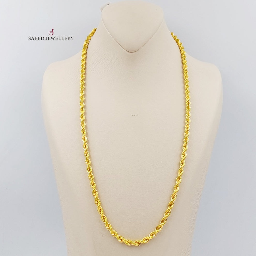 21K Gold Bold Rope Chain by Saeed Jewelry - Image 1