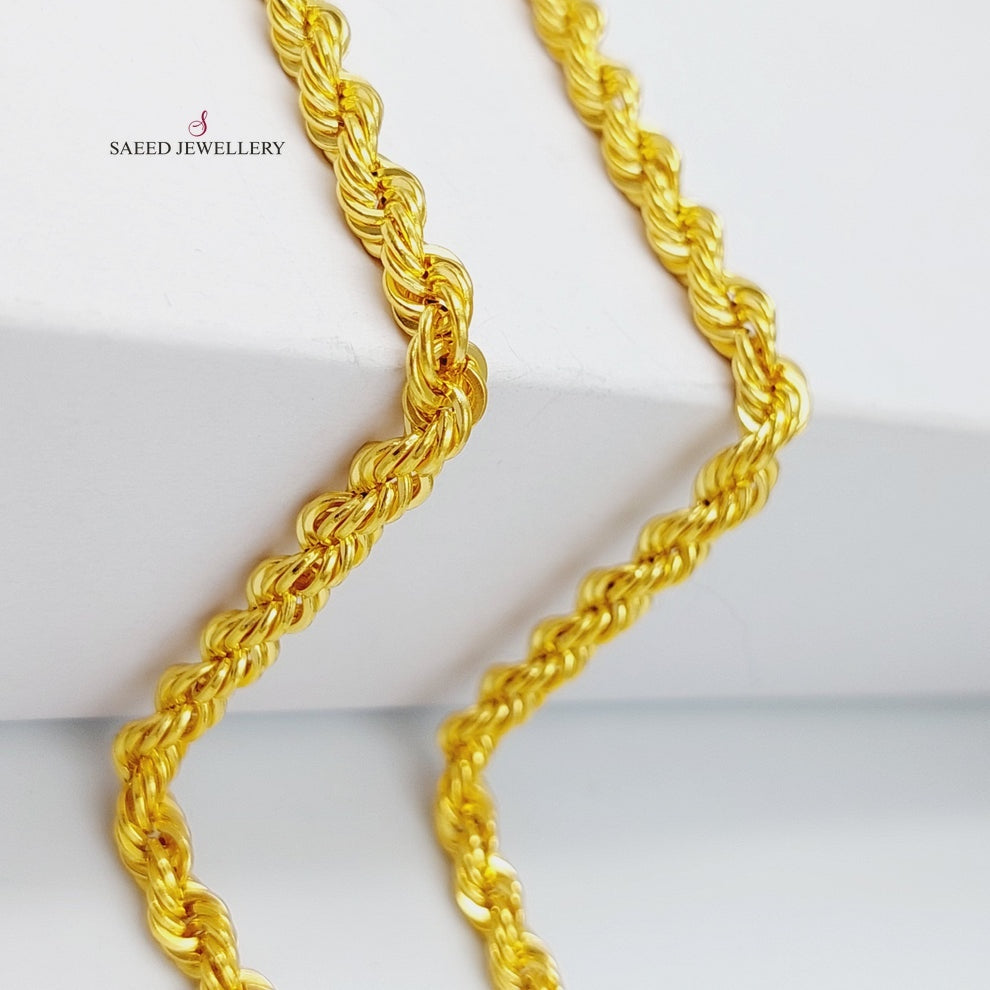 21K Gold Bold Rope Chain by Saeed Jewelry - Image 2