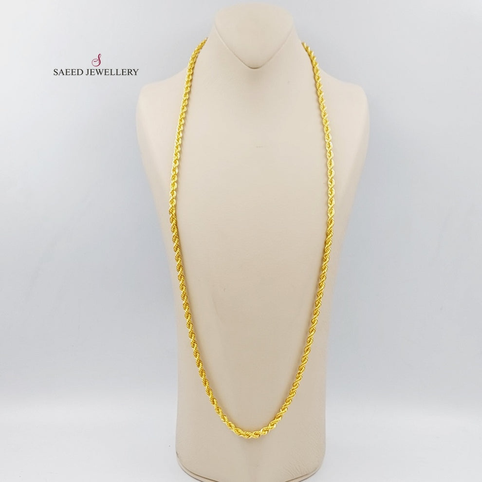 21K Gold Bold Rope Chain by Saeed Jewelry - Image 1