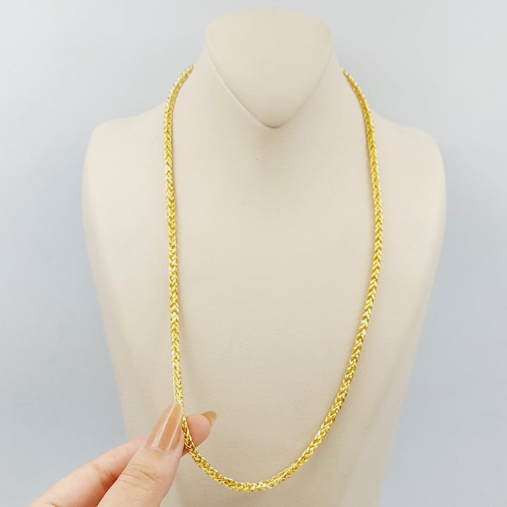 21K Gold Bold Franco Chain by Saeed Jewelry - Image 3